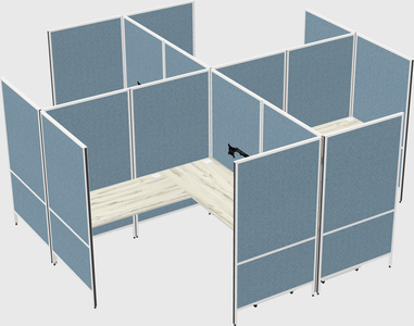 Modern modular quad l-shaped panel system