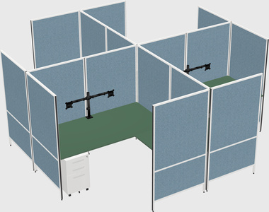 Modern modular quad l-shaped panel system
