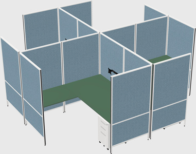 Modern modular quad l-shaped panel system