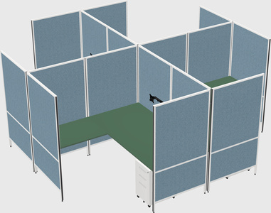 Modern modular quad l-shaped panel system