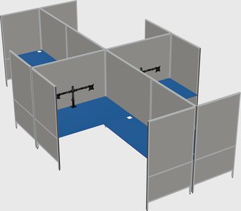 Modern modular quad l-shaped panel system