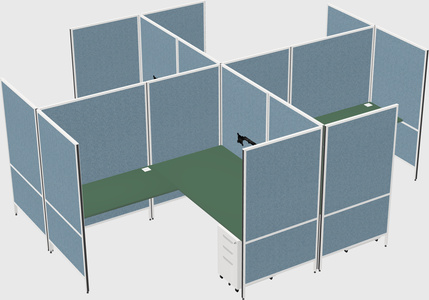 Modern modular quad l-shaped panel system