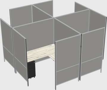 Modern modular quad l-shaped panel system
