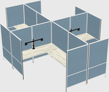 Modern modular quad l-shaped panel system