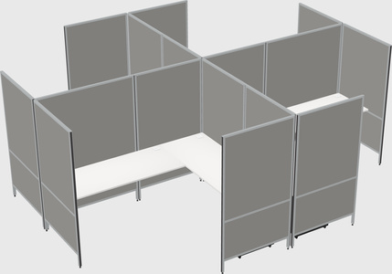 Système de panneaux modulaires modernes en forme de l quadruple