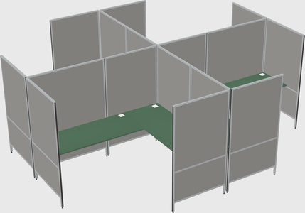 Système de panneaux modulaires modernes en forme de l quadruple