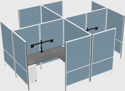Modern modular quad l-shaped panel system