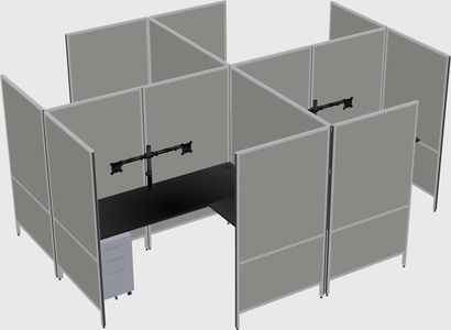 Modern modular quad l-shaped panel system