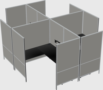 Modern modular quad l-shaped panel system