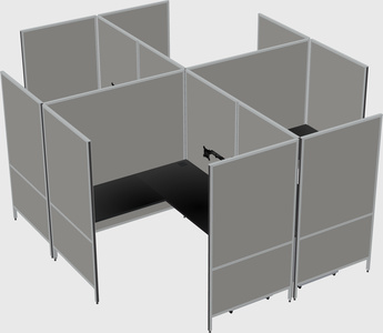 Modern modular quad l-shaped panel system