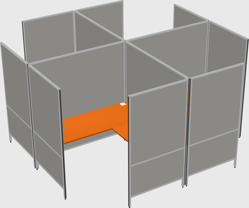 Modern modular quad l-shaped panel system
