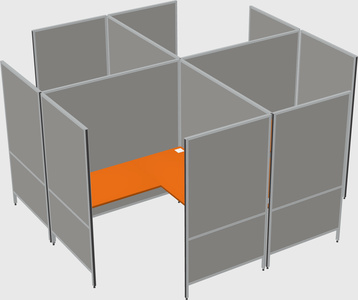 Modern modular quad l-shaped panel system