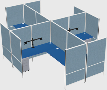 Modern modular quad l-shaped panel system