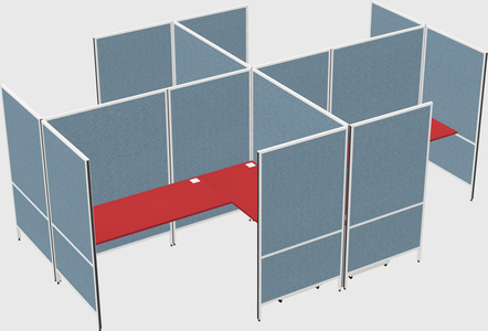 Modern modular quad l-shaped panel system