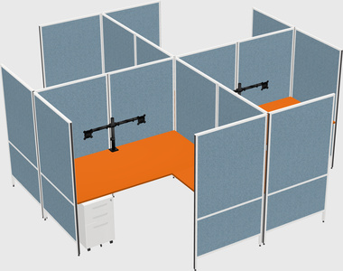 Modern modular quad l-shaped panel system