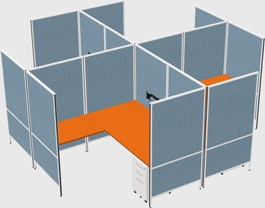 Modern modular quad l-shaped panel system