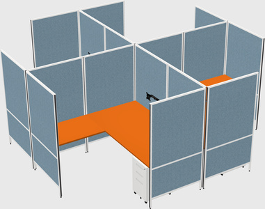 Modern modular quad l-shaped panel system