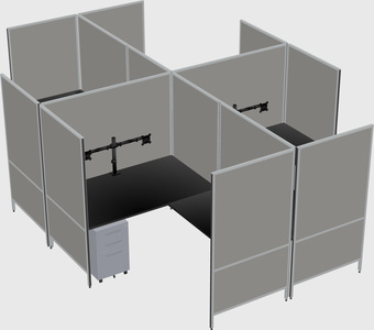 Modern modular quad l-shaped panel system