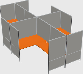 Modern modular quad l-shaped panel system