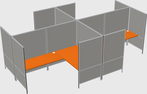 Modern modular quad l-shaped panel system