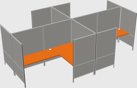 Modern modular quad l-shaped panel system