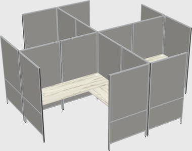 Modern modular quad l-shaped panel system