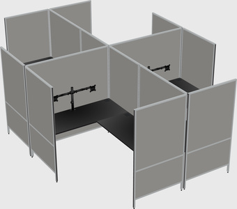 Modern modular quad l-shaped panel system
