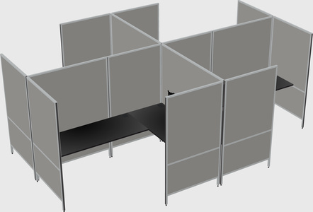 Modern modular quad l-shaped panel system