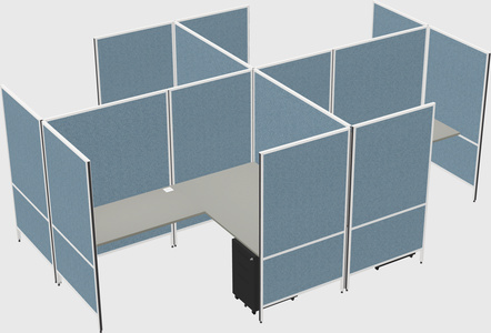 Modern modular quad l-shaped panel system