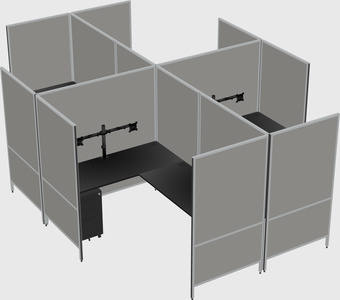 现代模块化四边形l型面板系统