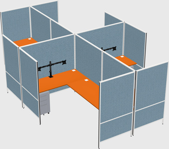 Modern modular quad l-shaped panel system