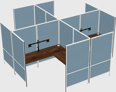 Modern modular quad l-shaped panel system