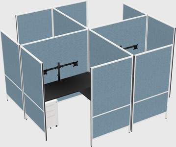 Modern modular quad l-shaped panel system