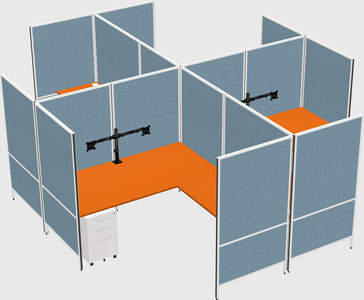 Modern modular quad l-shaped panel system
