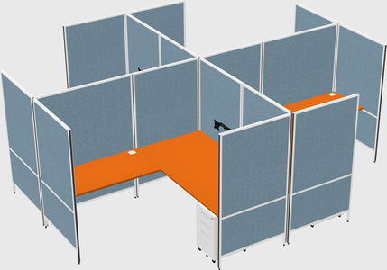 Modern modular quad l-shaped panel system