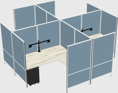 Modern modular quad l-shaped panel system