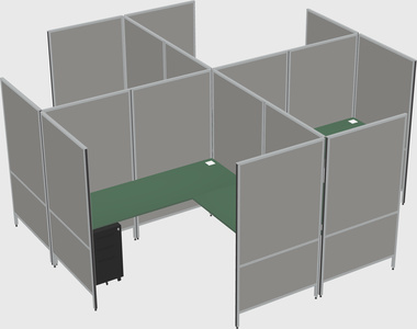 Modern modular quad l-shaped panel system