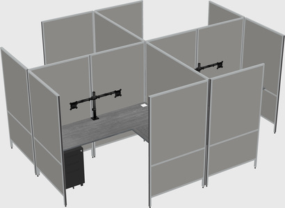 Modern modular quad l-shaped panel system