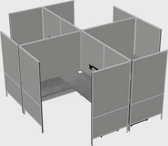 Modern modular quad l-shaped panel system