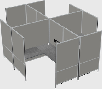 Modern modular quad l-shaped panel system