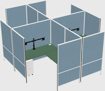 Modern modular quad l-shaped panel system