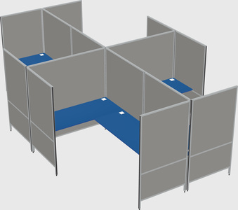 Modern modular quad l-shaped panel system