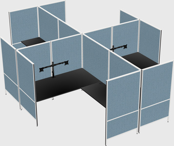 Modern modular quad l-shaped panel system