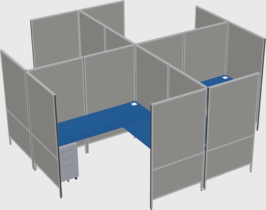 Modern modular quad l-shaped panel system