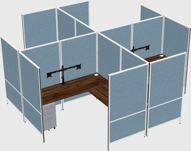 Modern modular quad l-shaped panel system