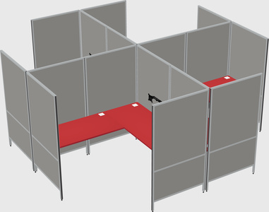 Modern modular quad l-shaped panel system