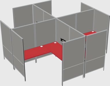 Modern modular quad l-shaped panel system