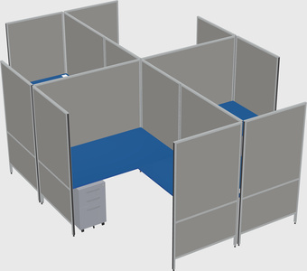 Modern modular quad l-shaped panel system