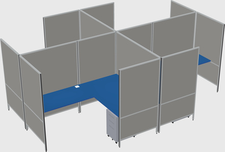 Modern modular quad l-shaped panel system