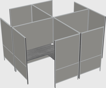 Système de panneaux modulaires modernes en forme de l quadruple